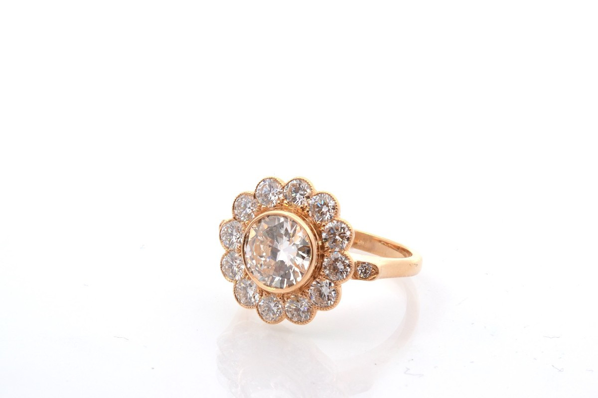 Bague marguerite diamant de 1,47cts I/SI2-photo-4