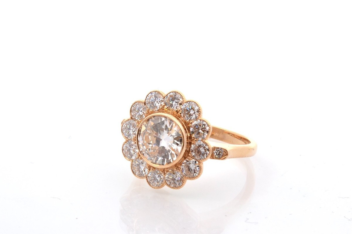 Bague marguerite diamant de 1,47cts I/SI2
