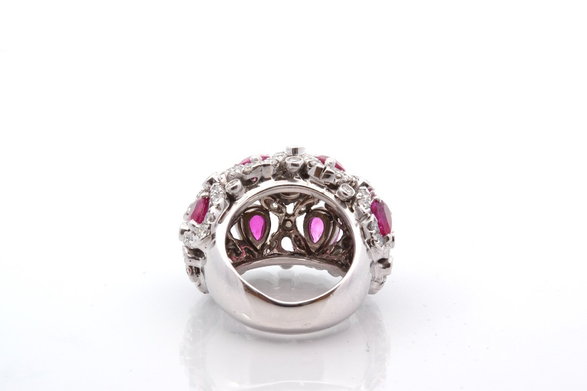 18k Gold Diamond And Ruby Ring-photo-1