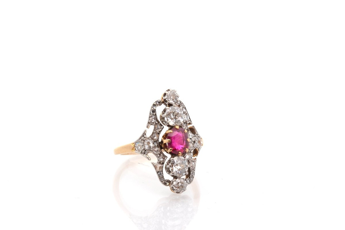 Vintage 1930s Ruby And Diamond Ring-photo-3