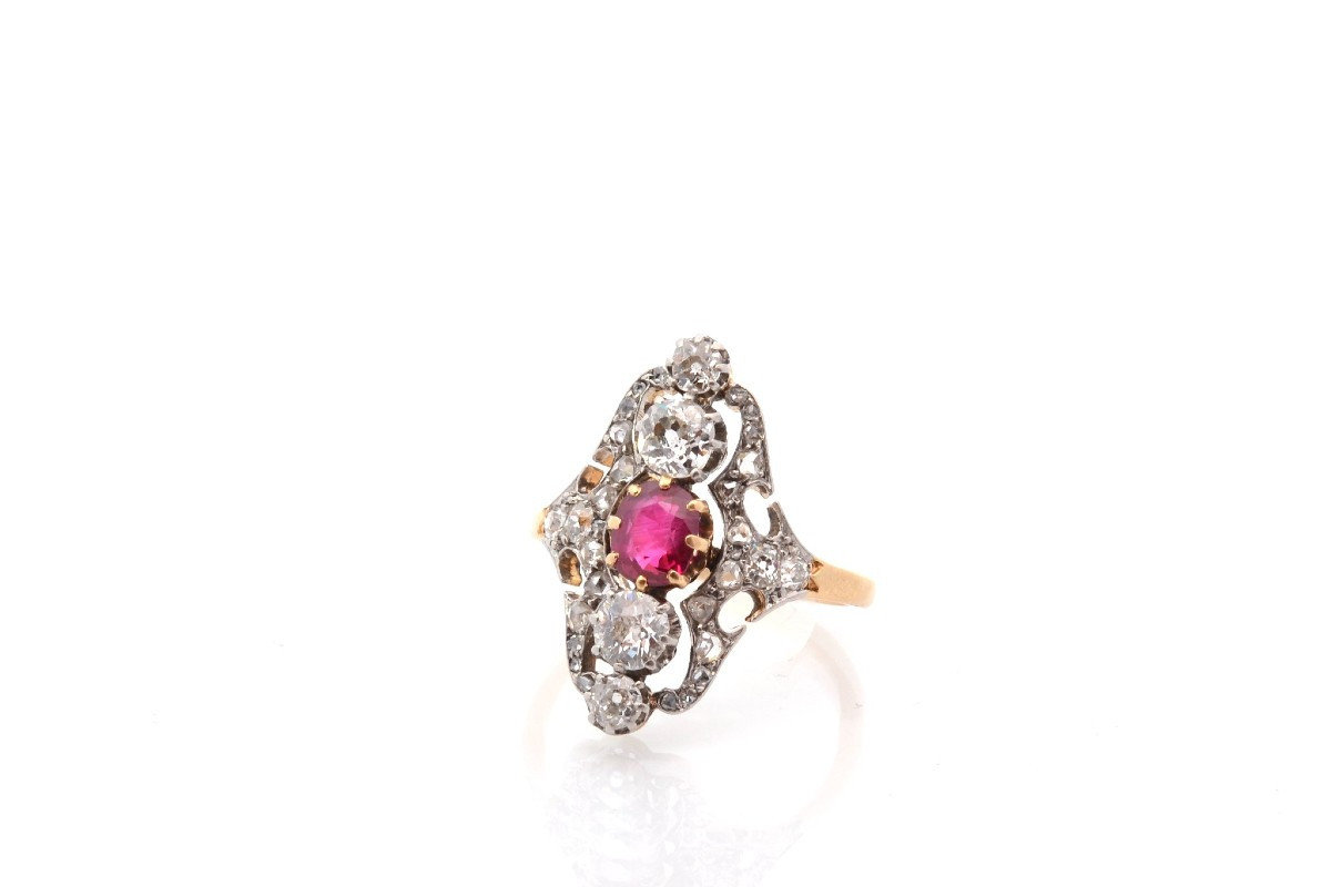 Vintage 1930s Ruby And Diamond Ring-photo-4