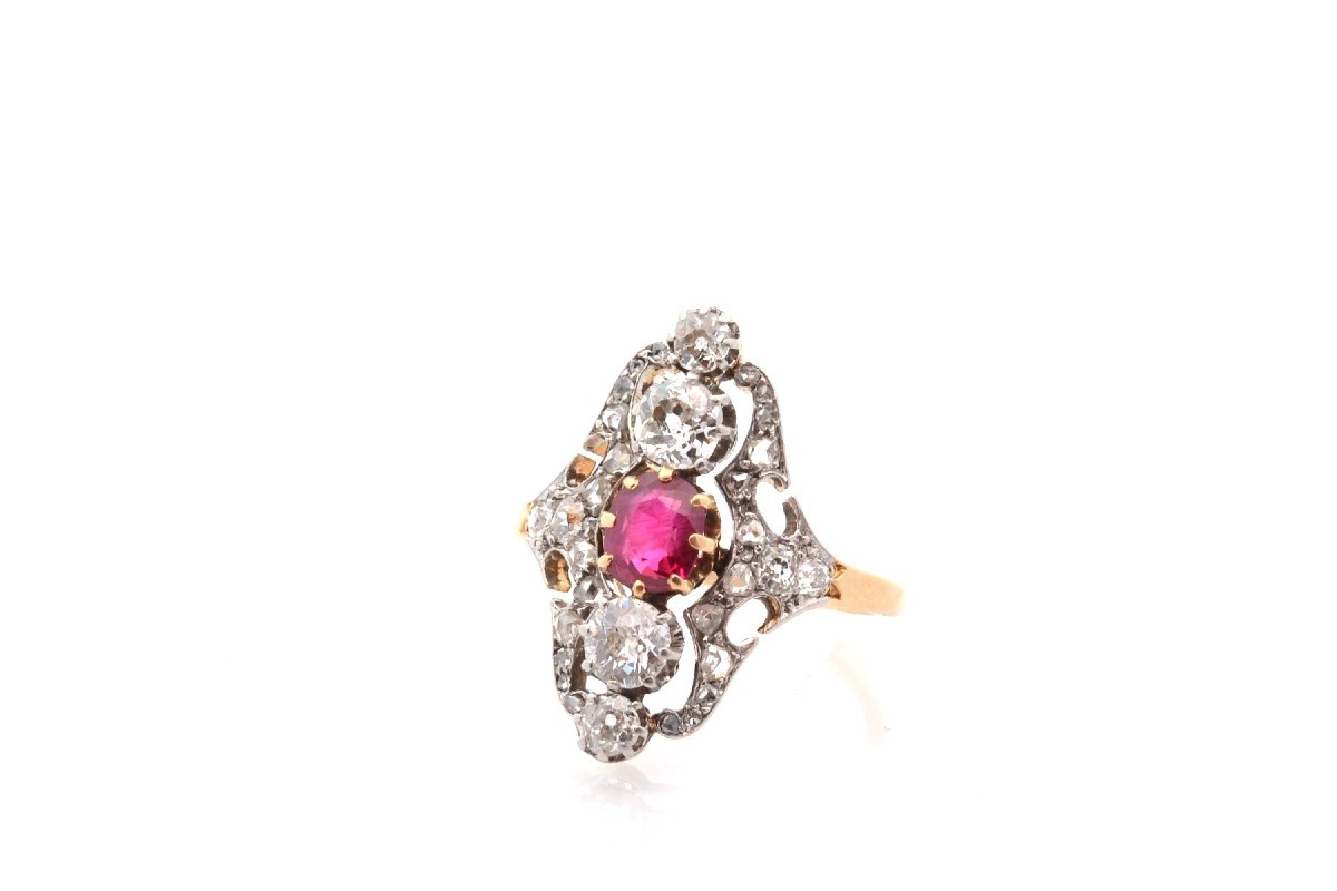 Vintage 1930s Ruby And Diamond Ring