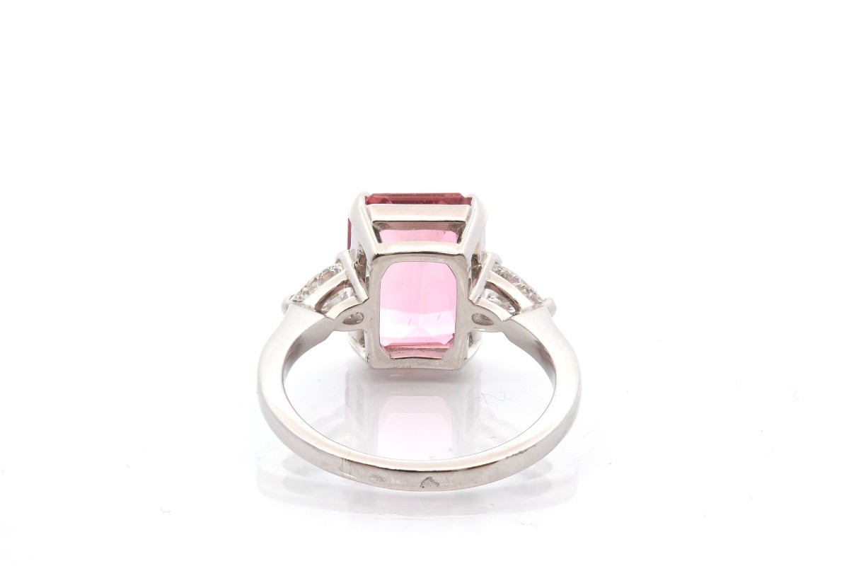 Bague tourmaline rose et diamants-photo-1