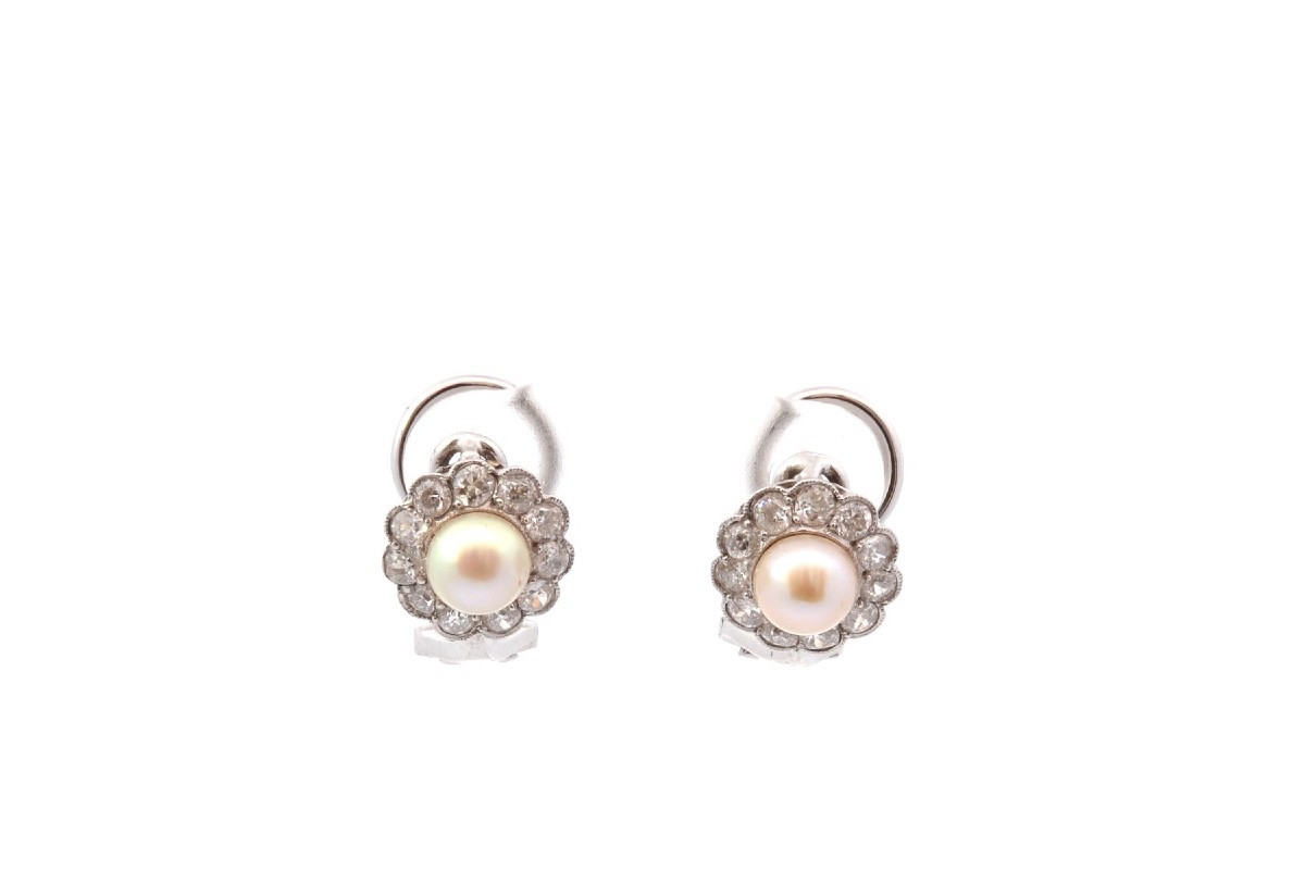 Boucles d’oreilles vintage perles de culture