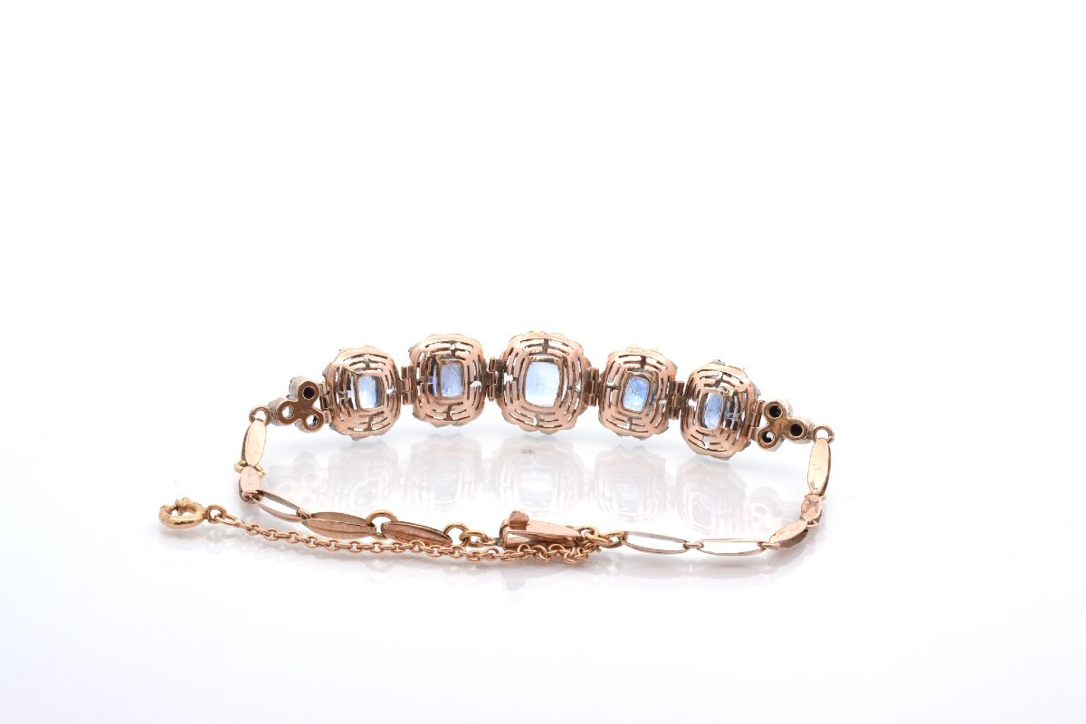Bracelet ancien 19e saphirs et verres-photo-3