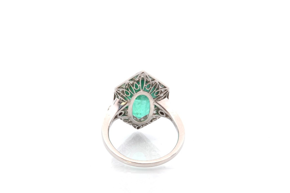 Bague émeraude de 5,26cts et diamants-photo-1