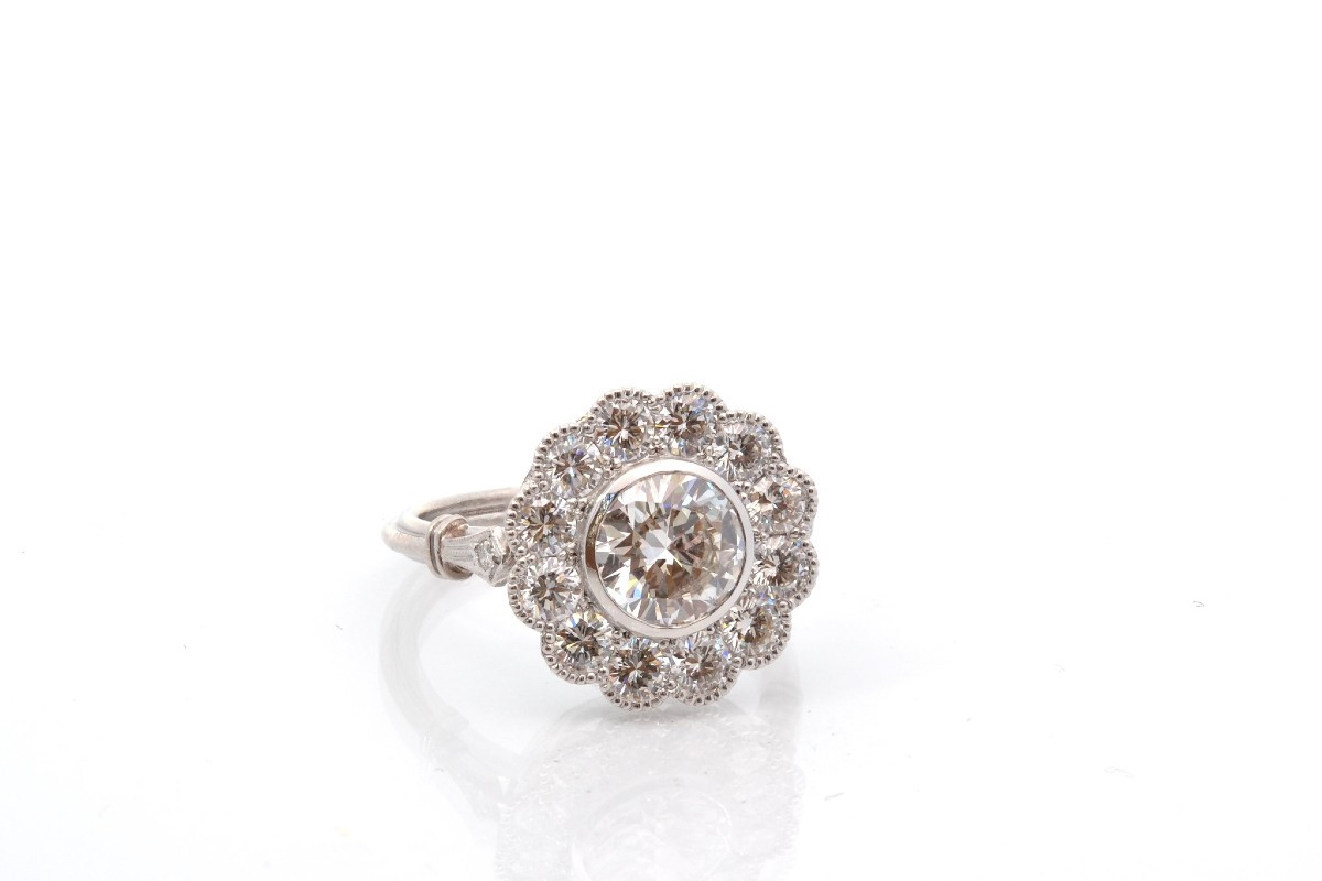 Bague d’occasion diamant de 1,32cts en platine-photo-3