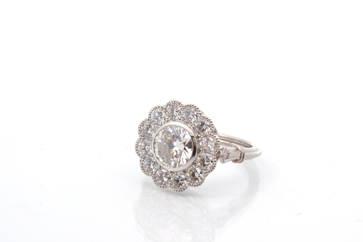 Bague d’occasion diamant de 1,32cts en platine-photo-4