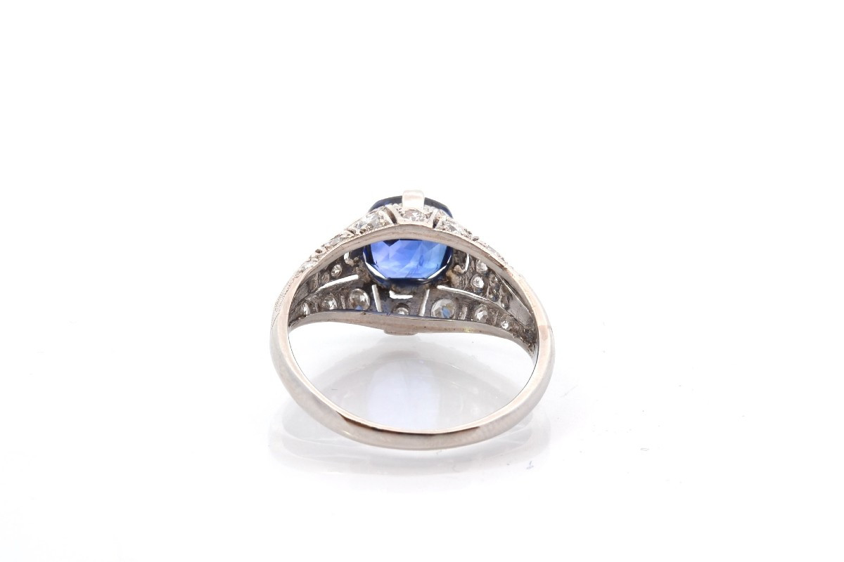 Art Deco Ring With A 2.53ct Sapphire And Diamonds-photo-1