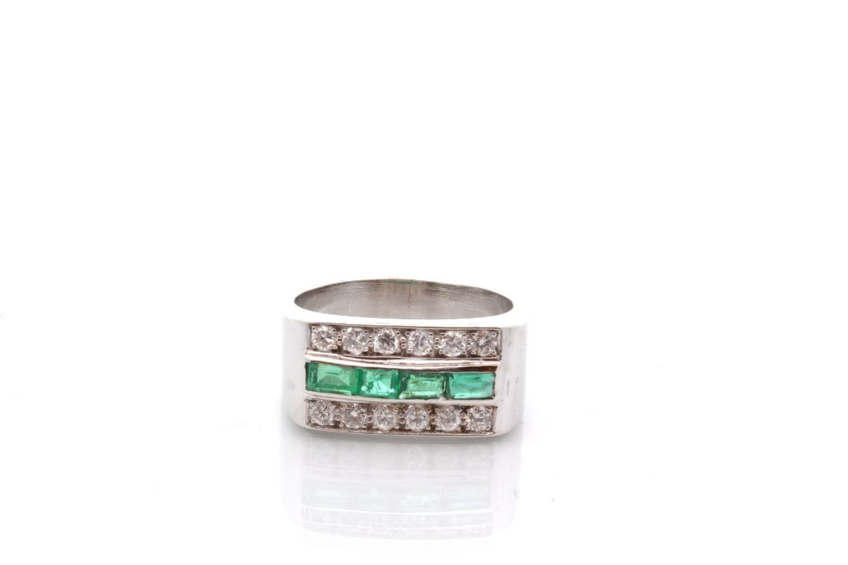 Vintage Emerald And Diamond Ring-photo-2