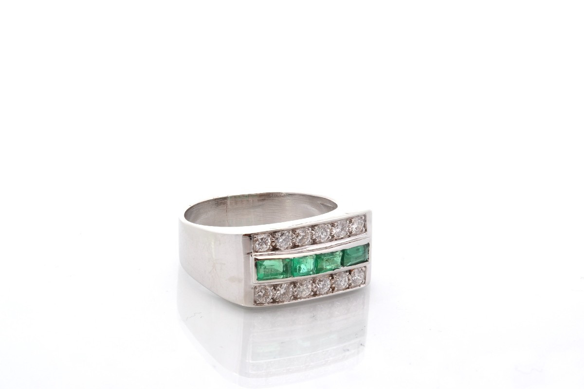 Vintage Emerald And Diamond Ring-photo-3