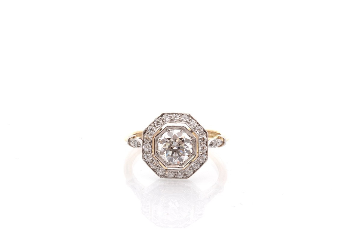 Art Deco Diamond Ring, 1.02 Carats, G/vs1-photo-2