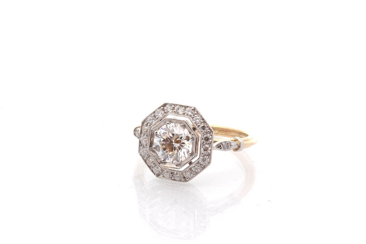 Art Deco Diamond Ring, 1.02 Carats, G/vs1