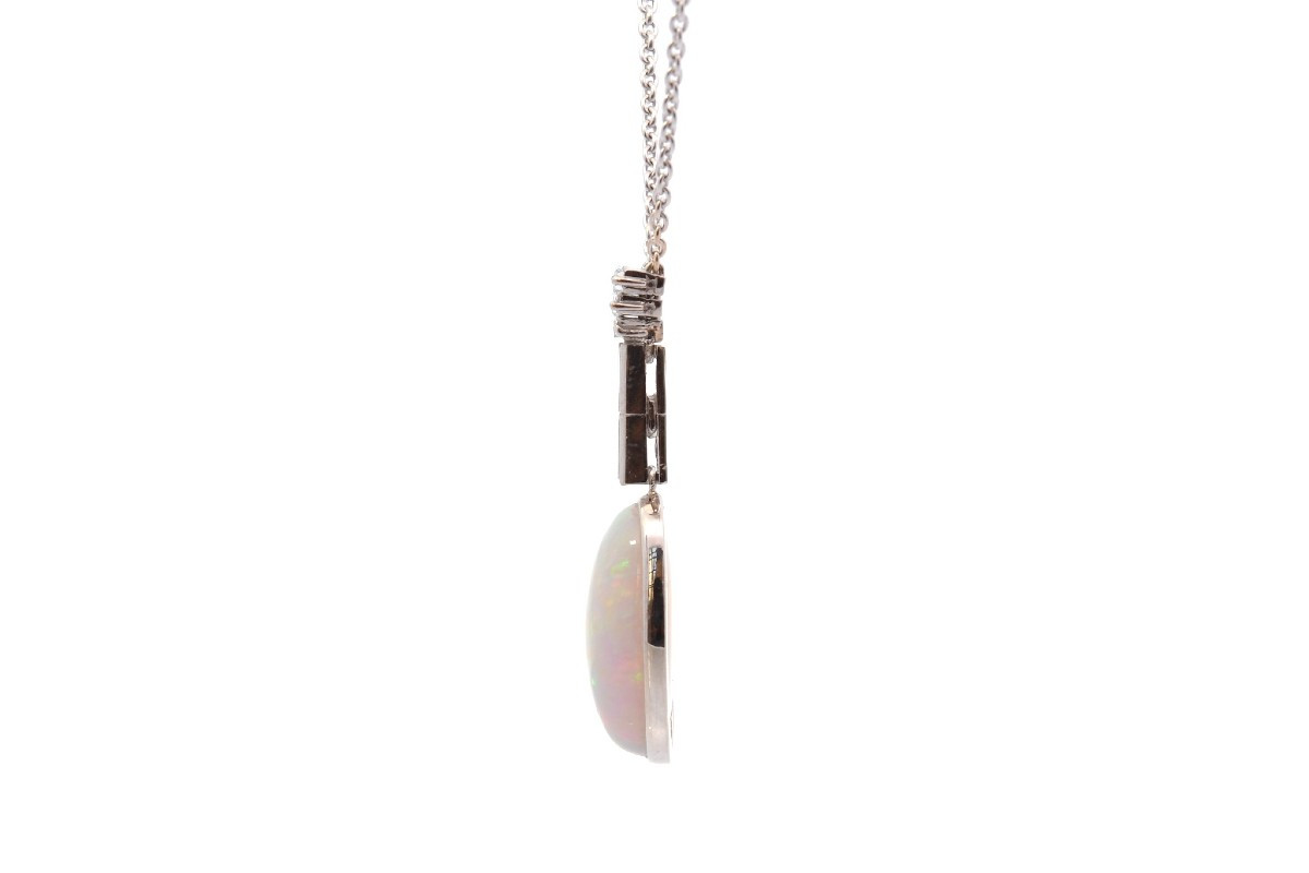 Collier opale de 6,11cts et diamants-photo-3