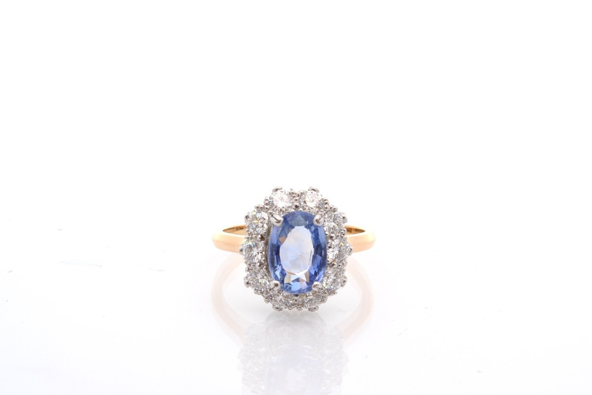 1.97cts Sapphire And Diamonds Ring-photo-2