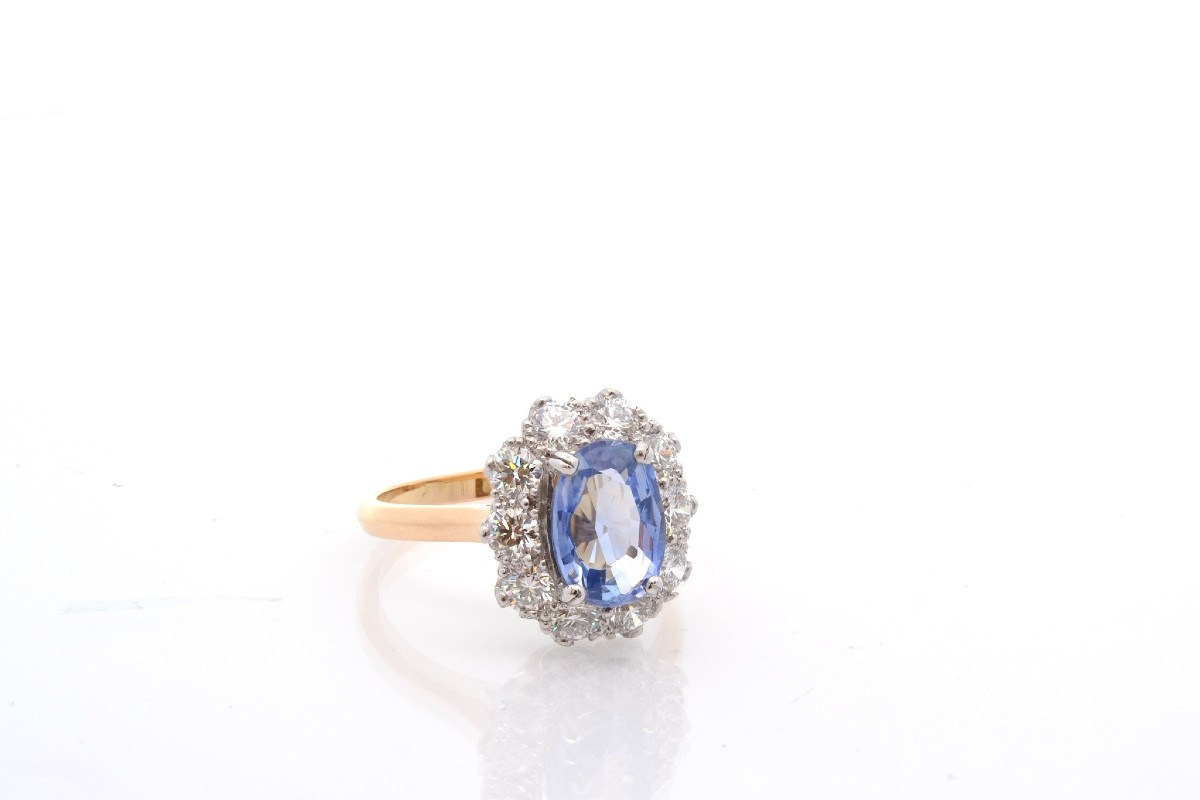 1.97cts Sapphire And Diamonds Ring-photo-3