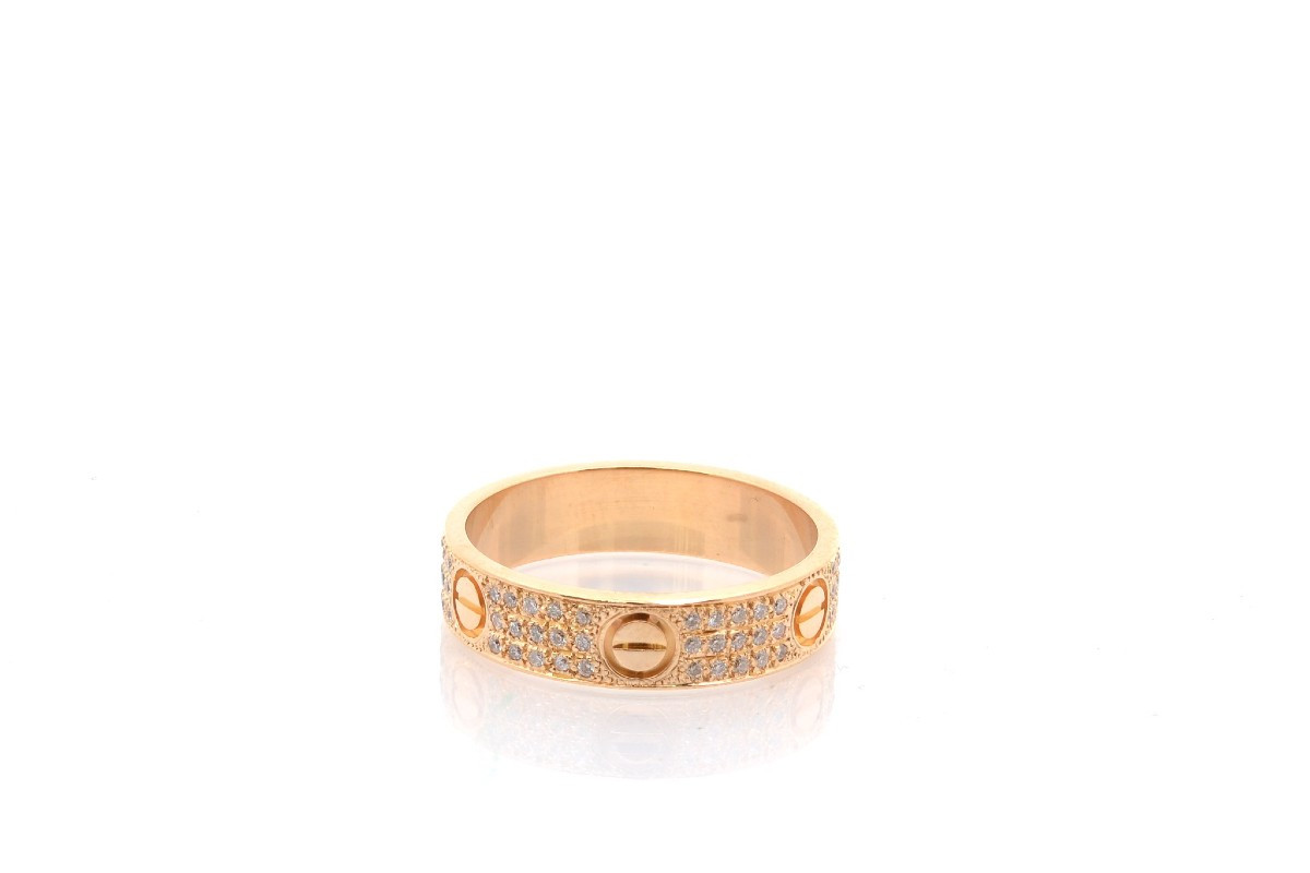 Cartier Love Diamonds Ring In 18k Gold-photo-3