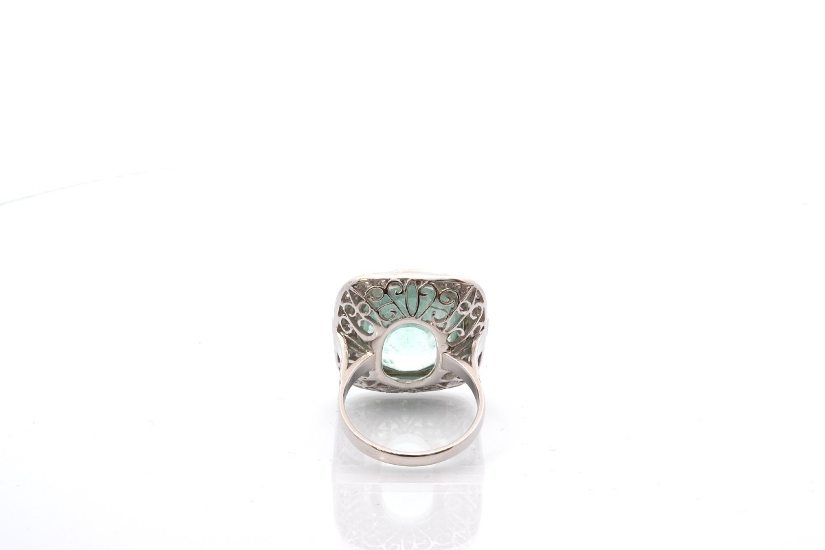 13.93cts Emerald And Diamonds Ring-photo-1