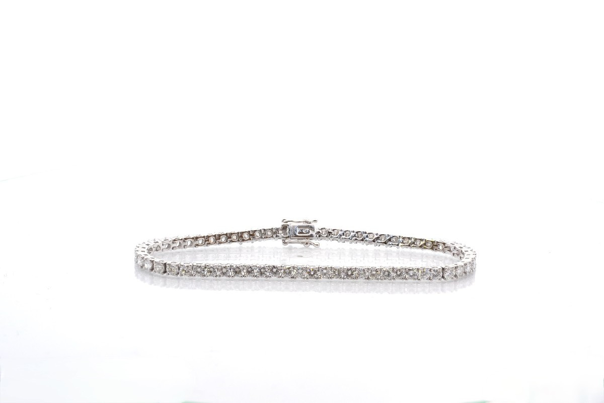 Bracelet ligne diamants en platine-photo-2