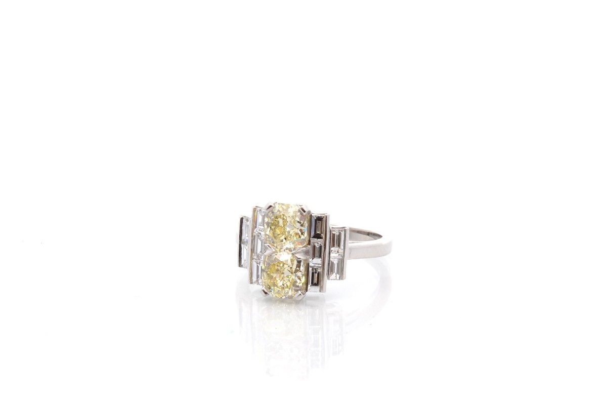 Bague en diamants jaunes Fancy Light-photo-4