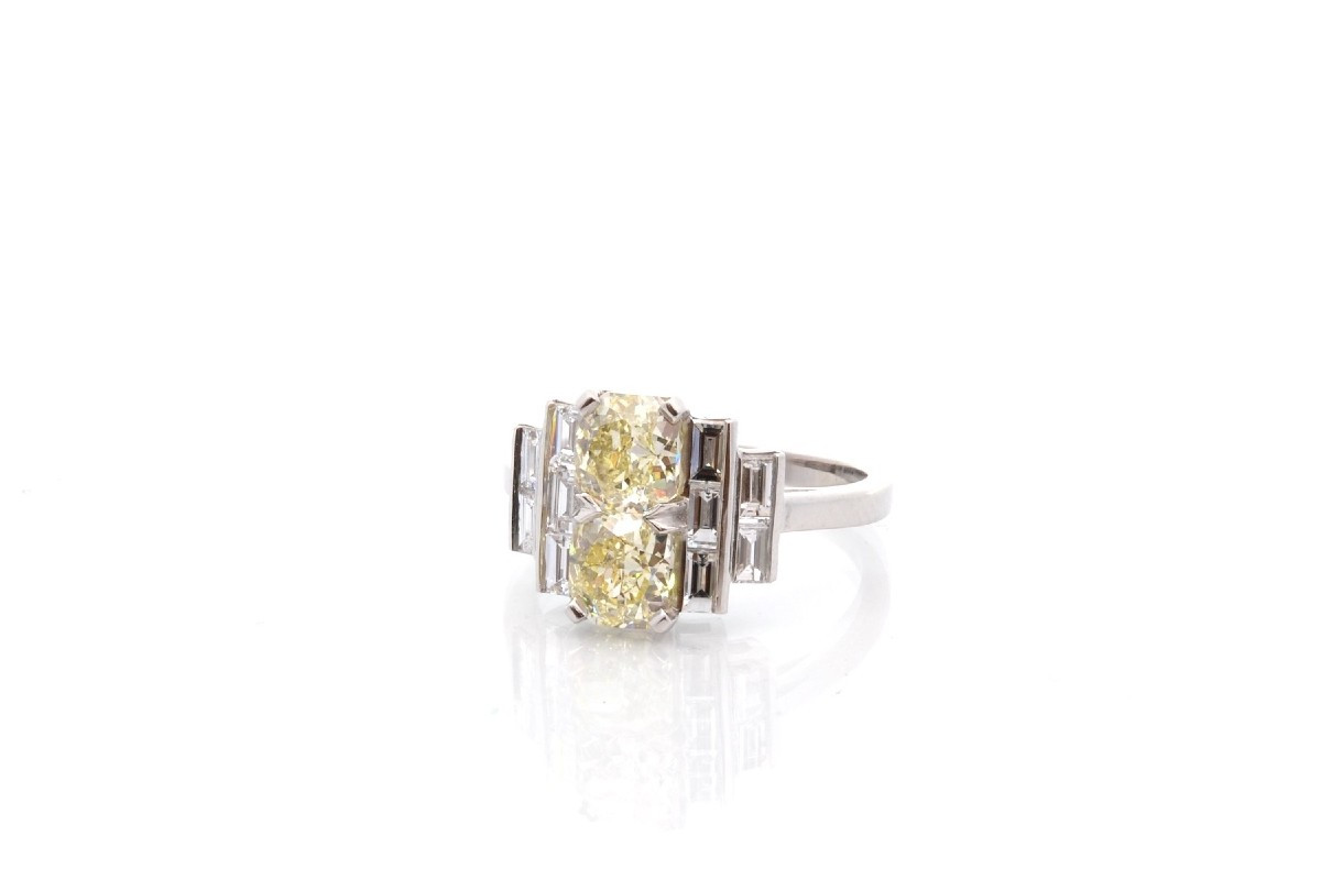Bague en diamants jaunes Fancy Light