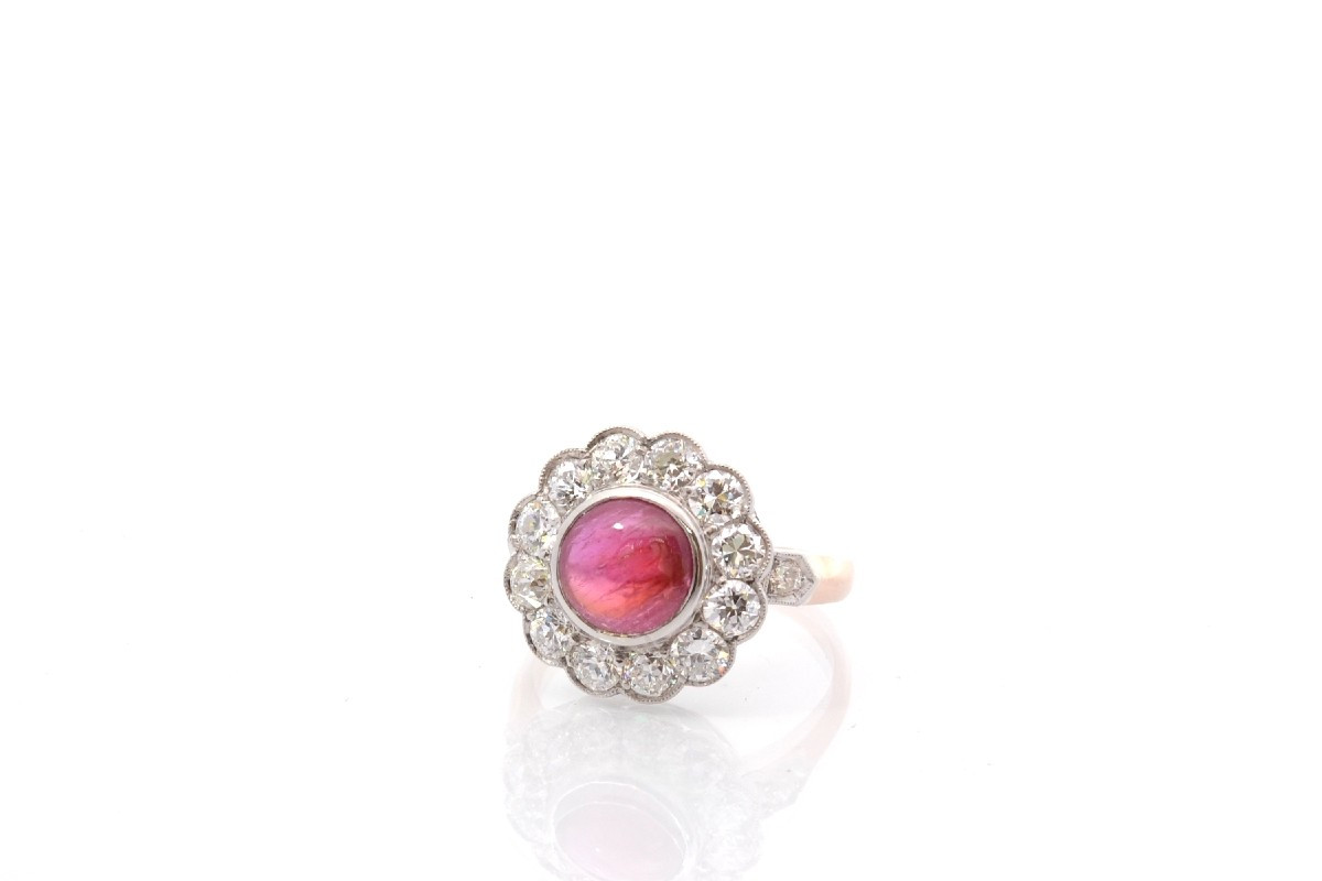 2.23cts Unheated Ruby Cabochon Ring