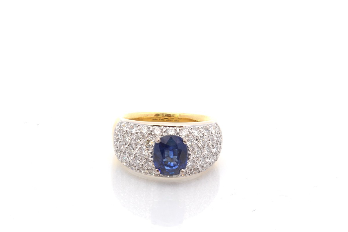 Bague saphir de 2,29cts et diamants-photo-2