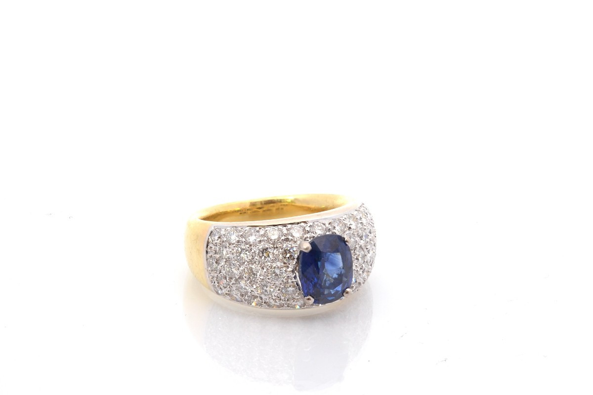 Bague saphir de 2,29cts et diamants-photo-3