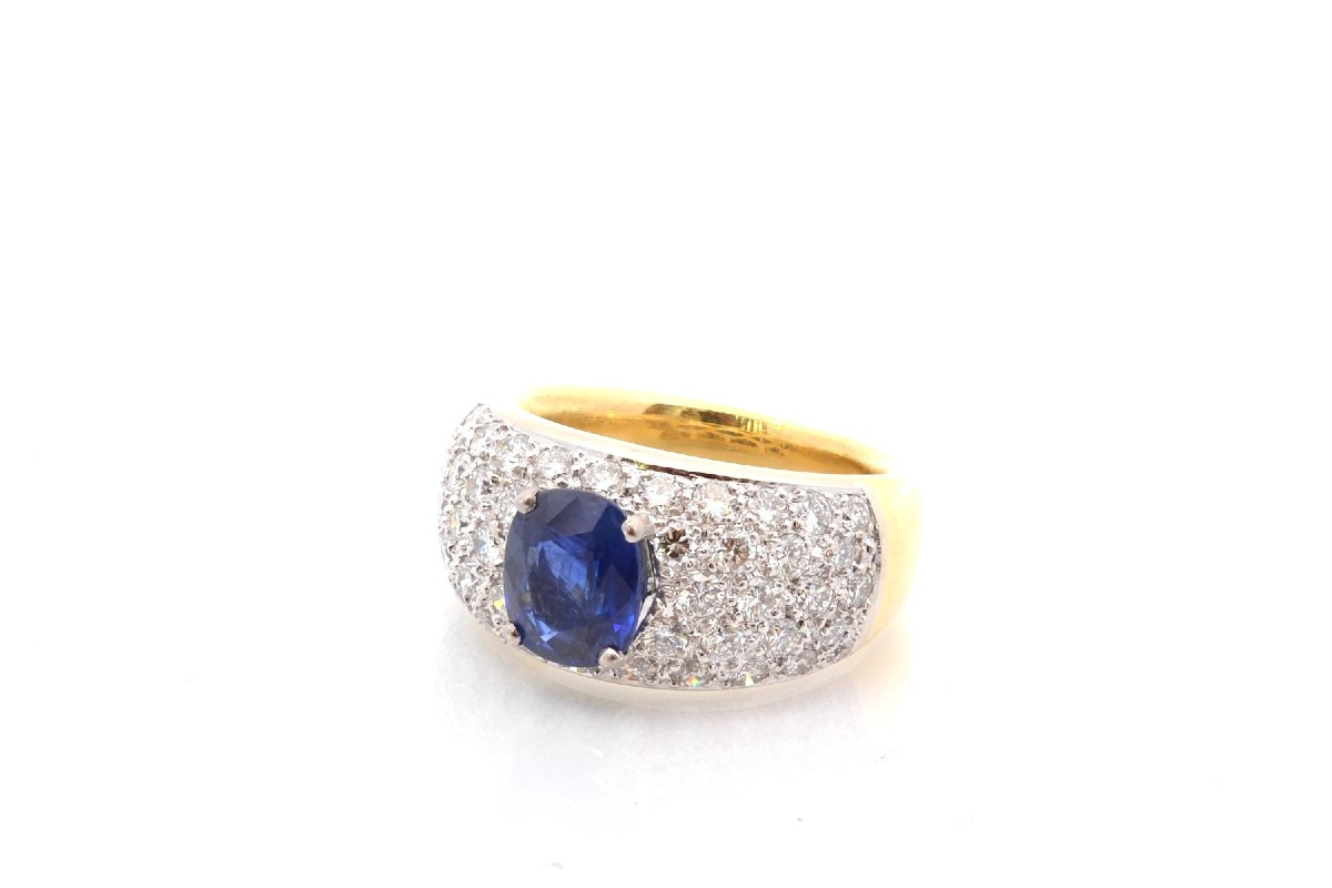 Bague saphir de 2,29cts et diamants