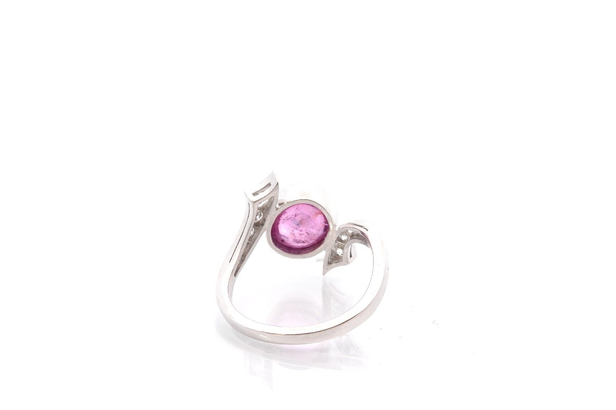 Bague vintage saphir rose de 3,58cts-photo-1