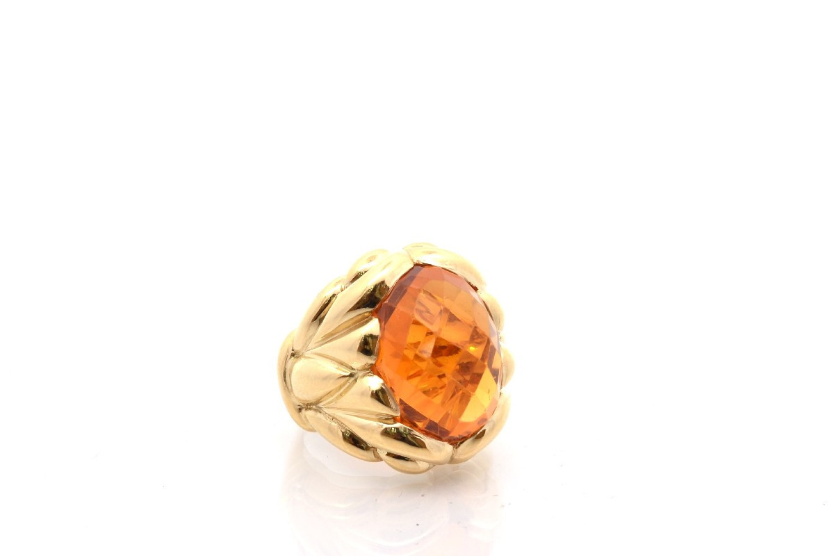 Bague signée Fred citrine en or 18k-photo-3