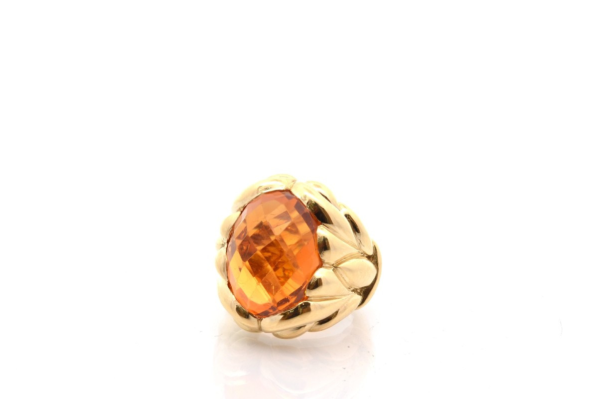 Bague signée Fred citrine en or 18k-photo-4