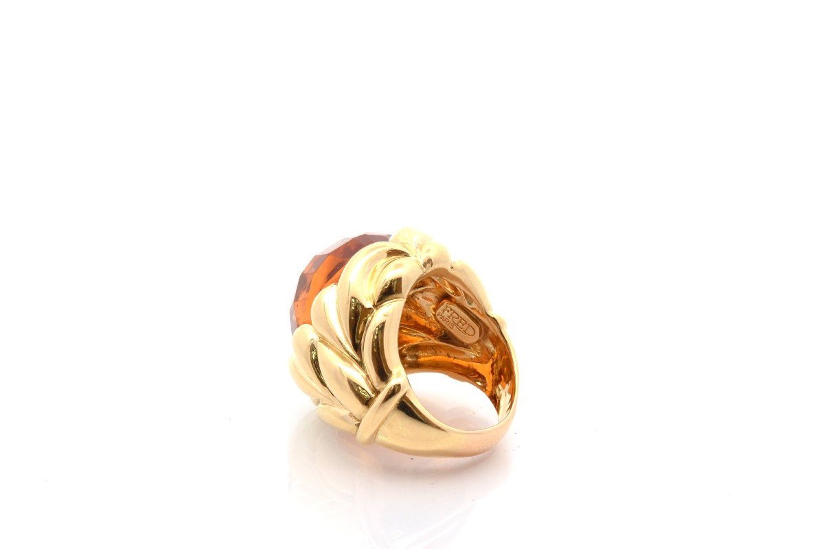 Bague signée Fred citrine en or 18k-photo-1