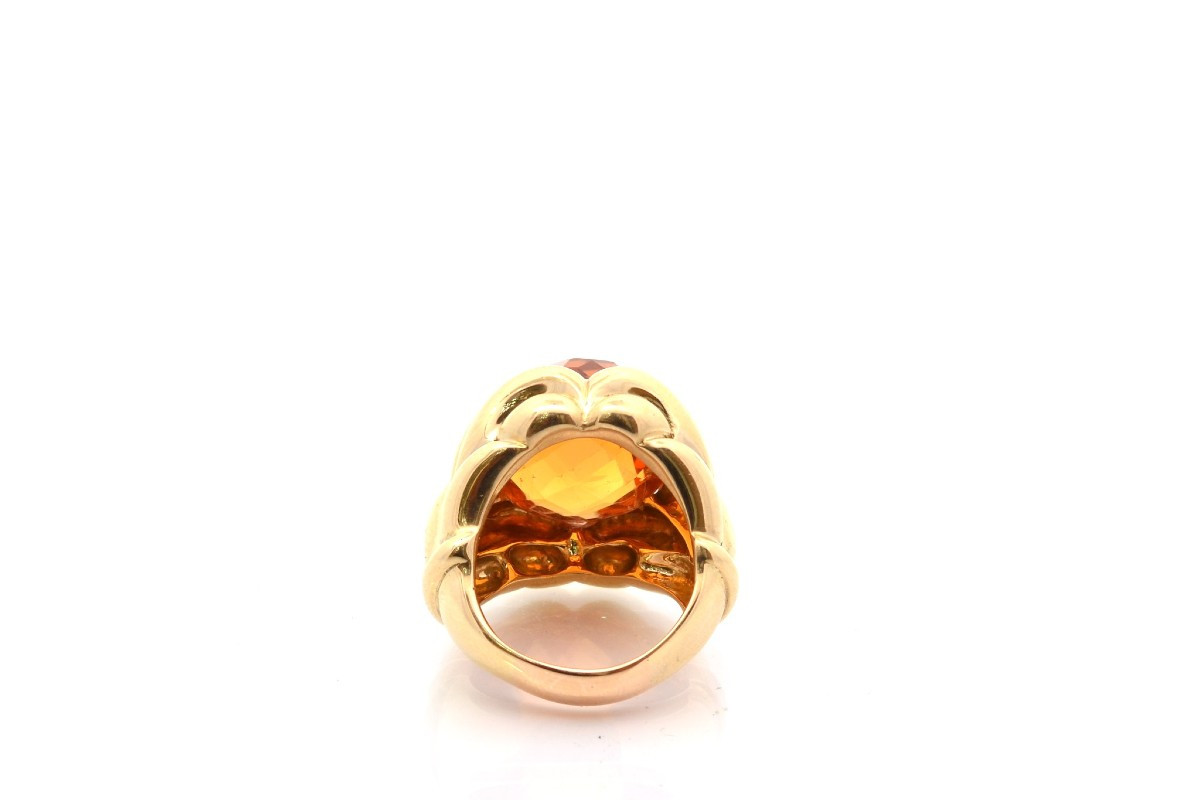 Bague signée Fred citrine en or 18k-photo-2