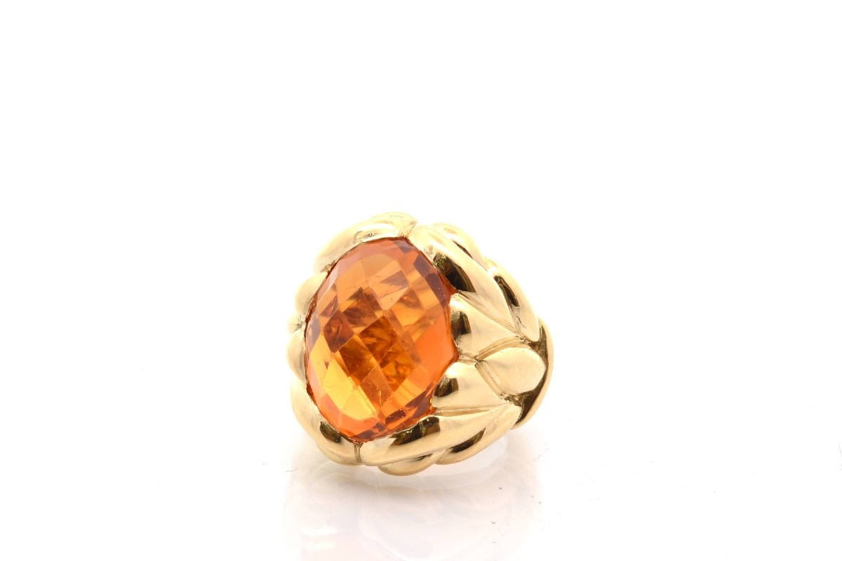 Bague signée Fred citrine en or 18k