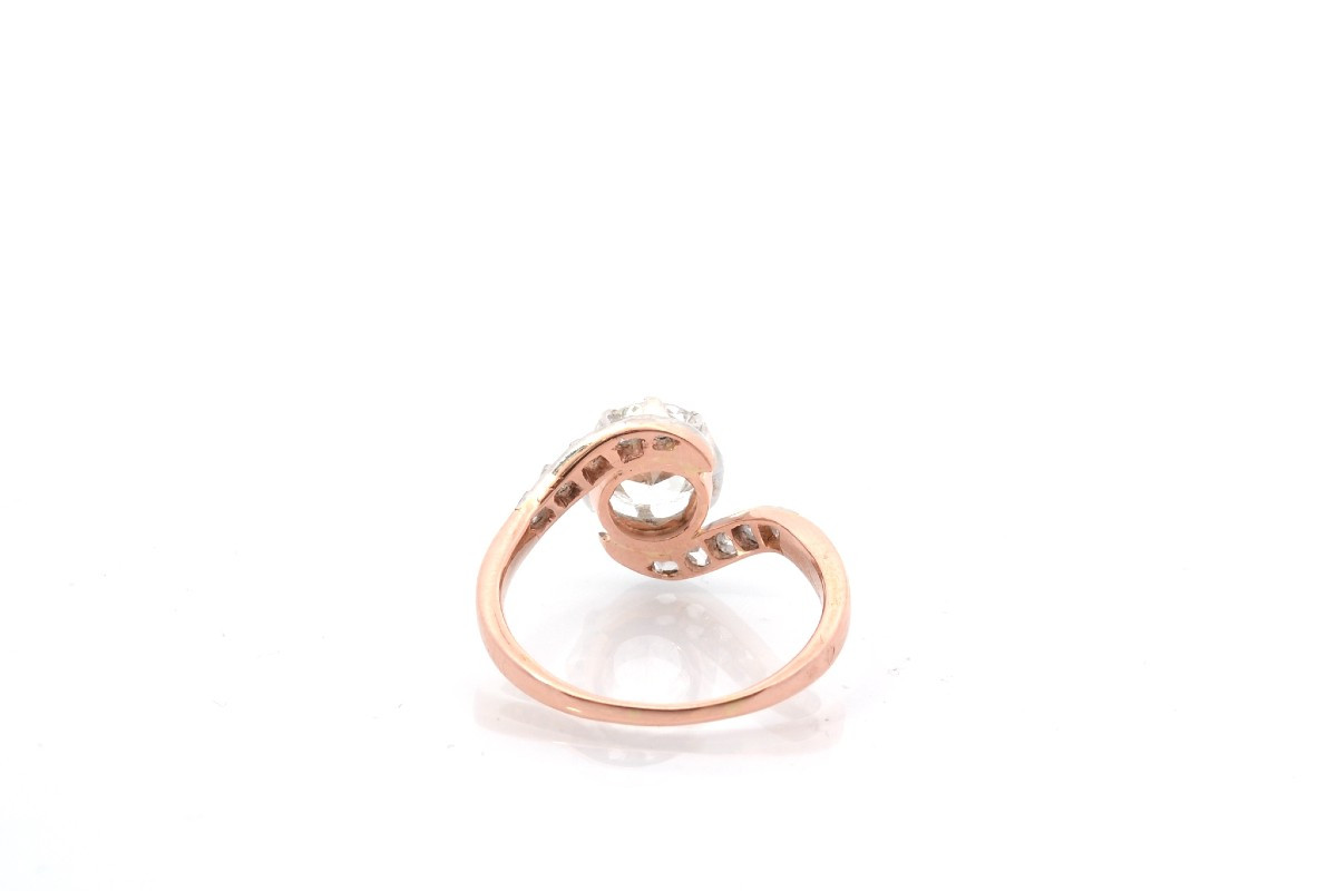 Antique Gold And Platinum Diamond Ring-photo-1