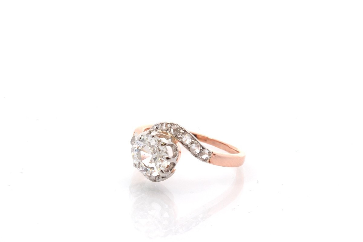 Antique Gold And Platinum Diamond Ring