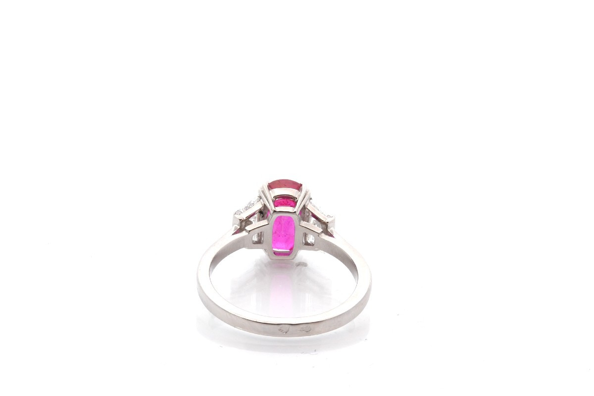 Bague rubis non chauffé de 2,55cts et diamants-photo-1