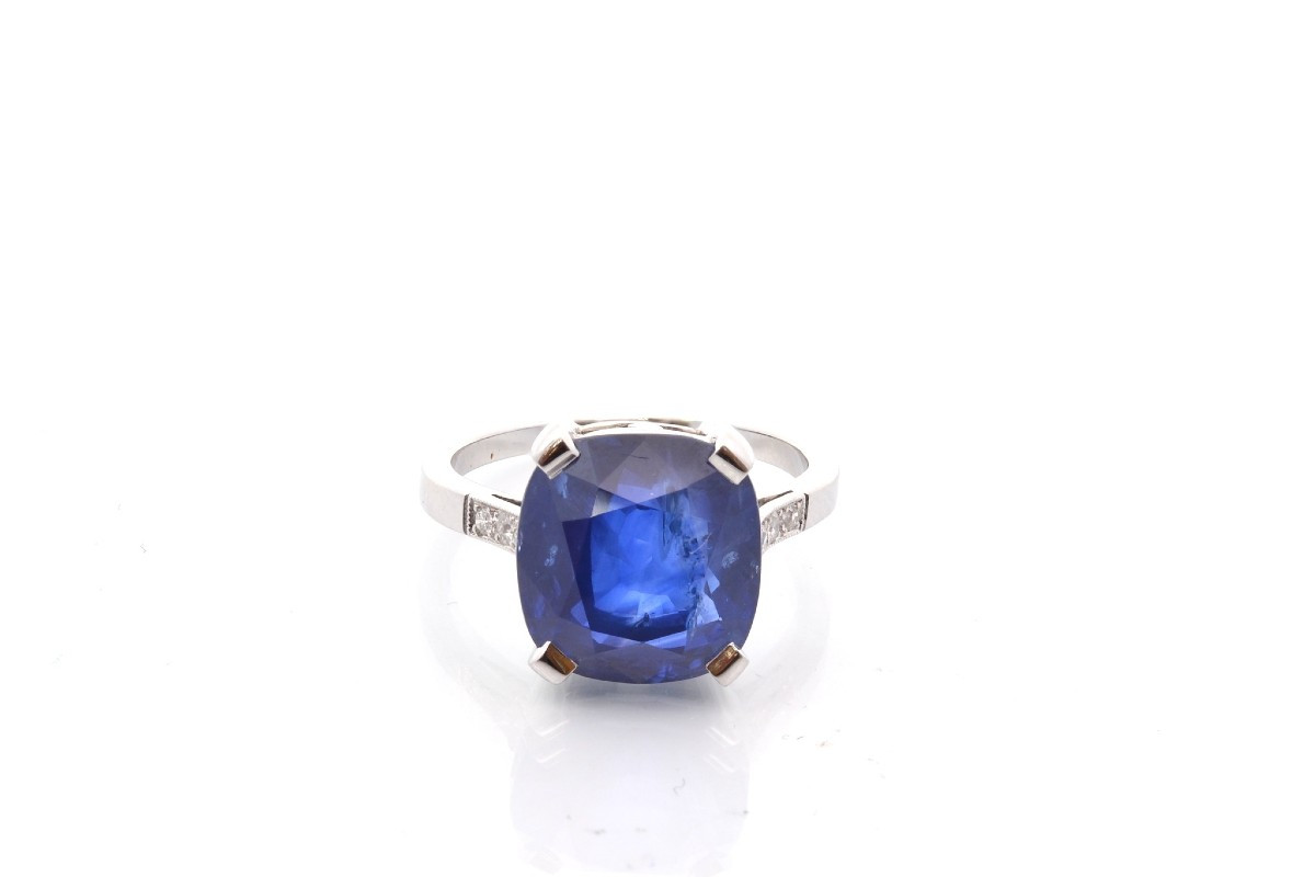 Bague saphir de 11,71cts et diamants-photo-2