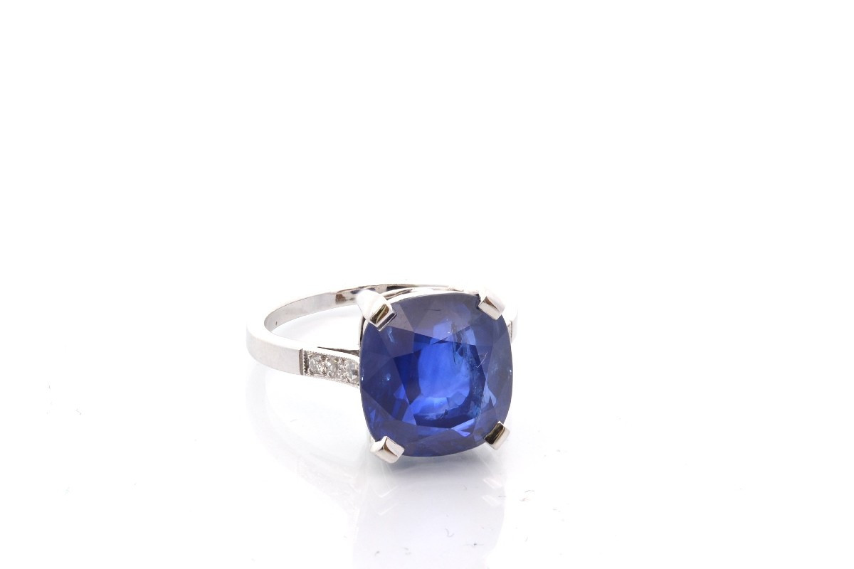 Bague saphir de 11,71cts et diamants-photo-3