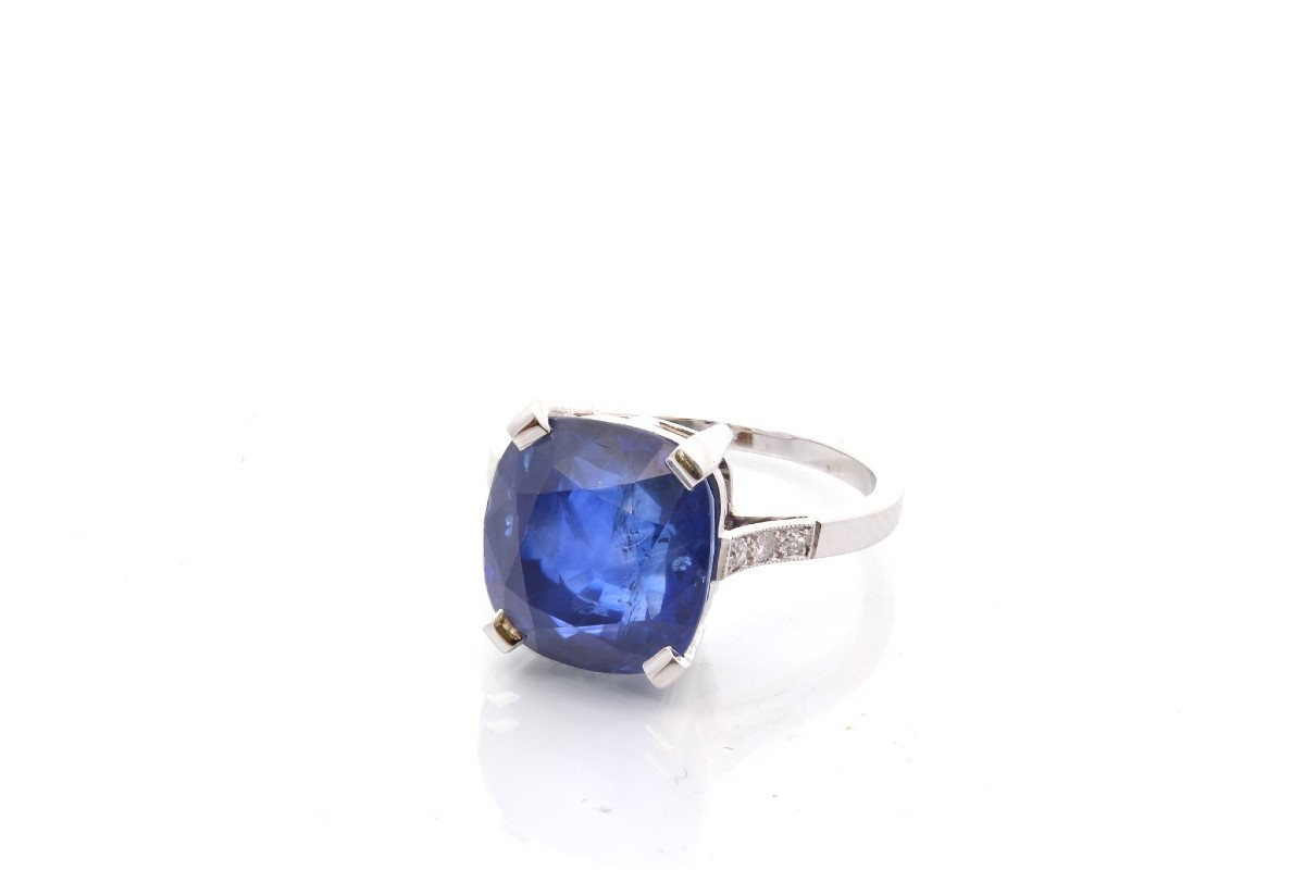 Bague saphir de 11,71cts et diamants-photo-4