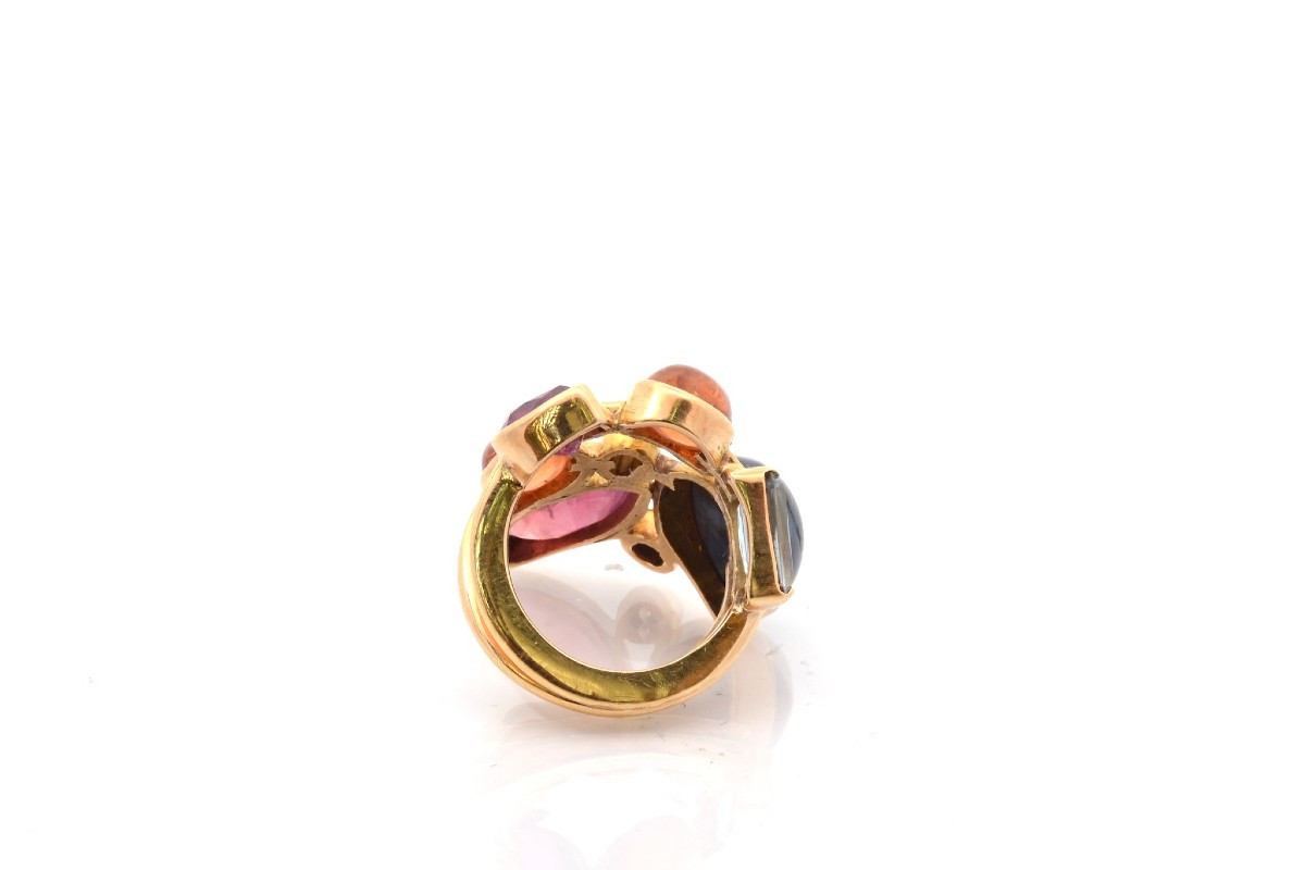 Vintage Gemstone Ring In 18k Gold-photo-1
