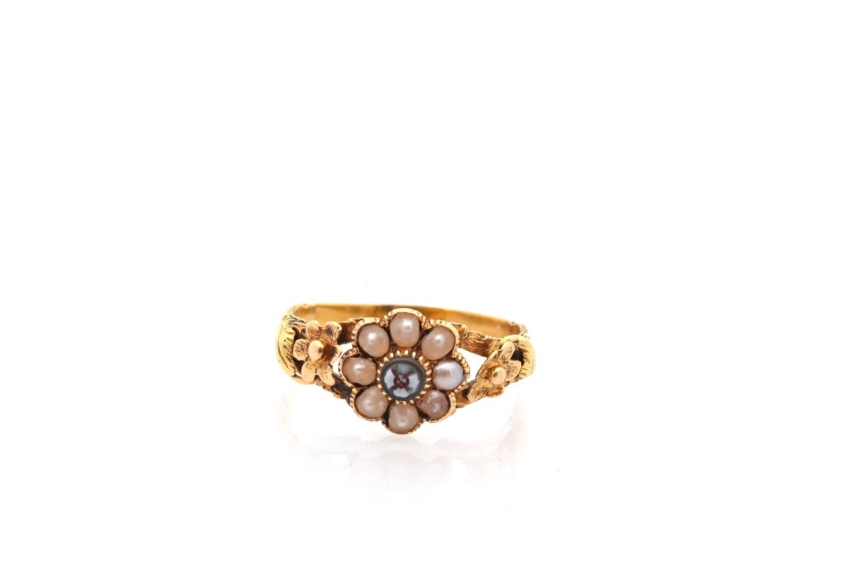 Antique Pearl And Agate Ring-photo-2
