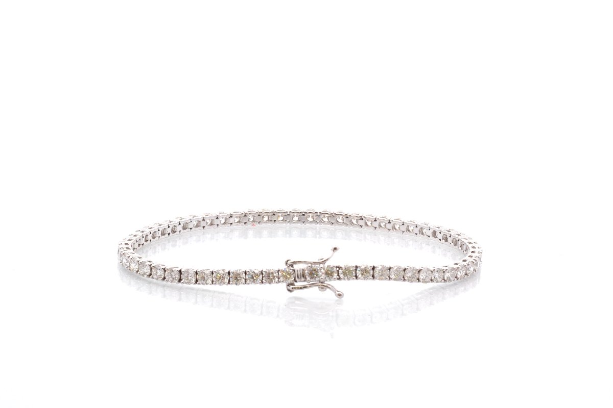 Bracelet ligne diamants en or 18k-photo-3