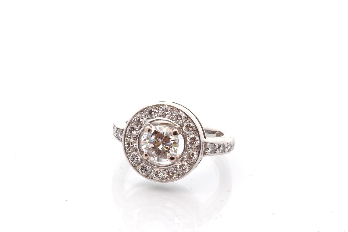 Bague diamants en platine