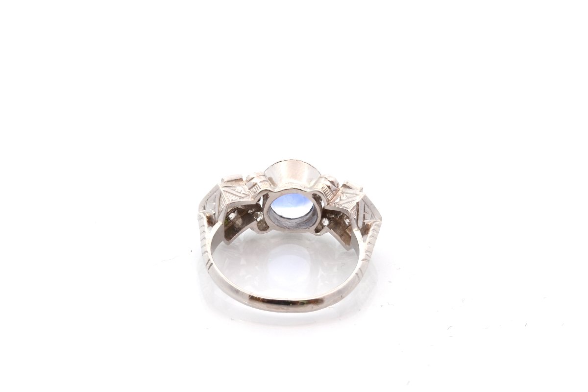 Bague vintage saphir de 2,15cts et diamants-photo-1