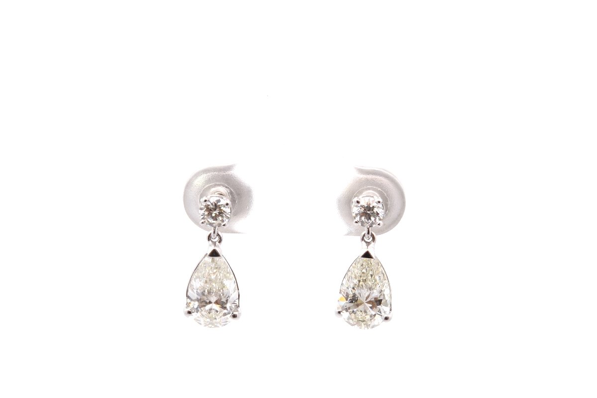 Boucles d’oreilles diamants de 1,20cts et 1,21cts-photo-2