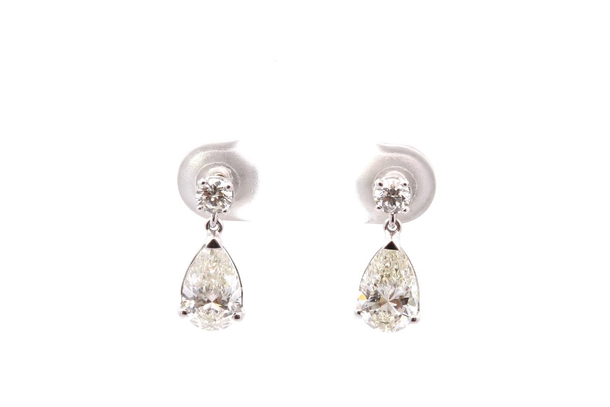 Boucles d’oreilles diamants de 1,20cts et 1,21cts