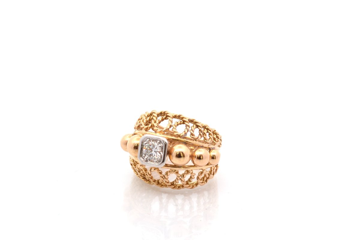 Vintage Diamond Ring In 18k Gold