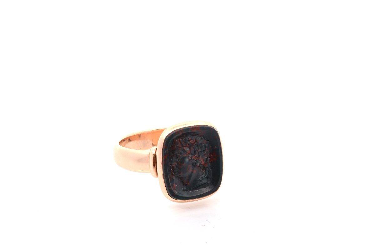 Antique Intaglio Ring Blood Jasper-photo-3